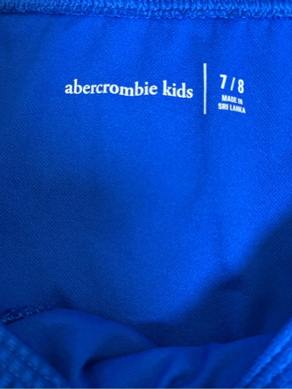Abercrombie Kids Girls 7/8 Blue Ribbed Bikini Swimsuit 2 Piece A&F